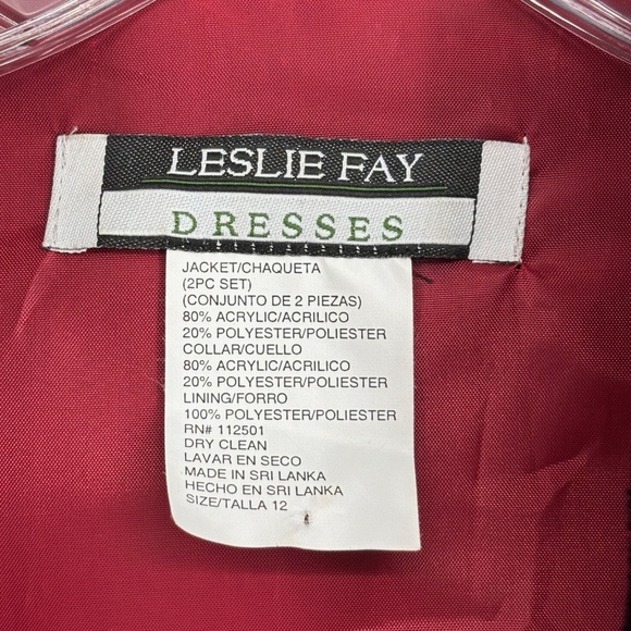 Leslie Fay Womens Size 12 Blazer Jacket Red Black White Tweed Faux Fur Collar - Picture 5 of 9